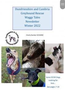 The title page of the Winter 2022 Waggy Tales Newsletter